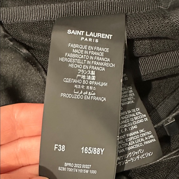 YSL Black Strapless Corset with Gold Trim - Picture 4 of 5